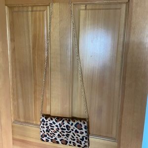 Nordstrom Cheetah clutch/crossbody chain bag